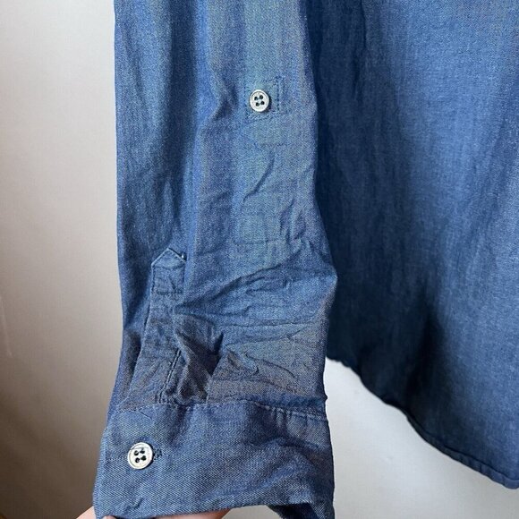 7th Avenue Design Studio New York & Co Women’s Size L Button Up Denim Shirt - Picture 4 of 10